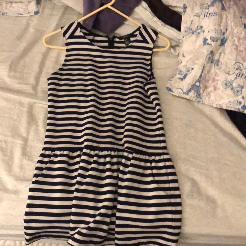 Blue and white dress